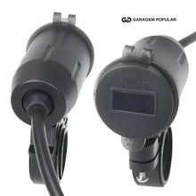 Carregar imagem no visualizador da galeria, Carregador USB Duplo para Veículos e Motos com Voltímetro - Garagem Popular